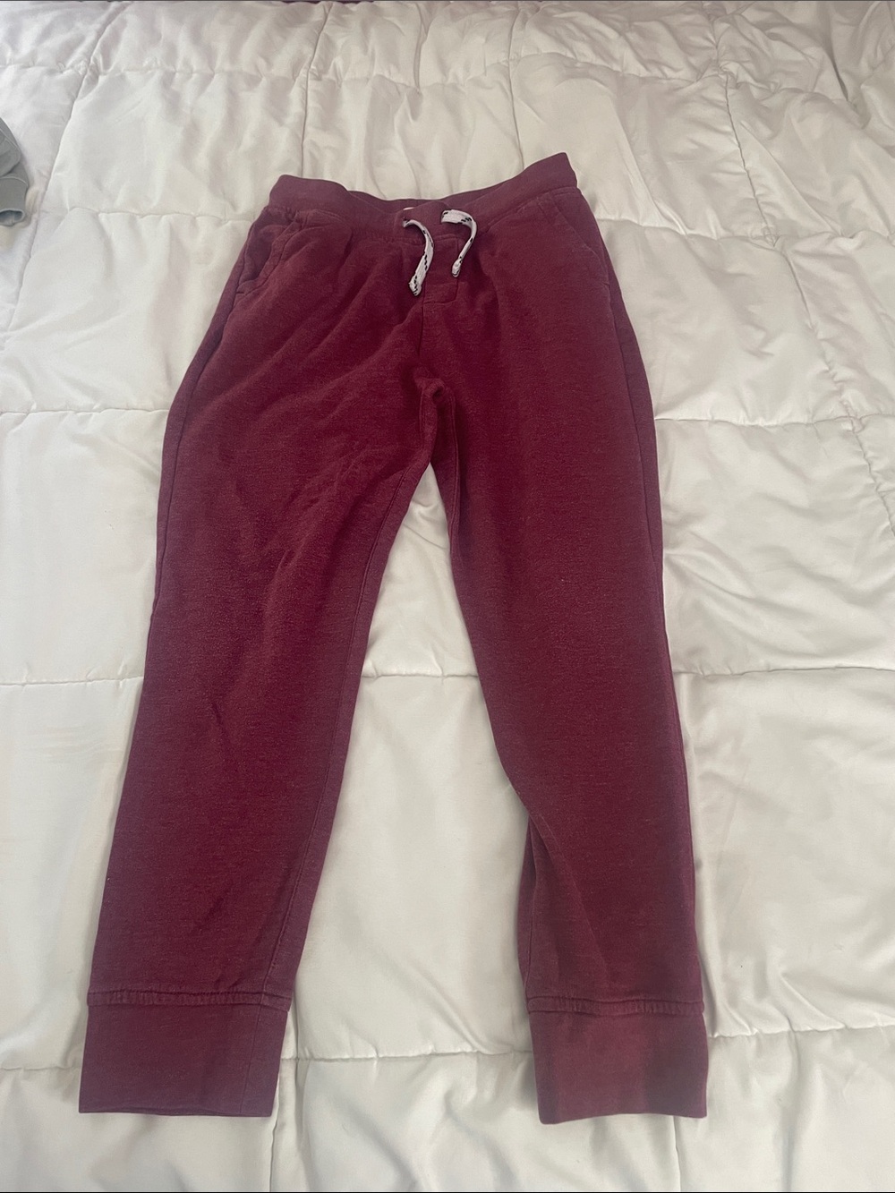 Crewcuts Maroon Drawstring Joggers for Kids 12/14